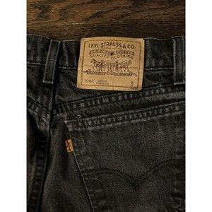 VTG Levis 961 Mom Orange Tab USA Loose Straight Leg Black Jeans Womens 8